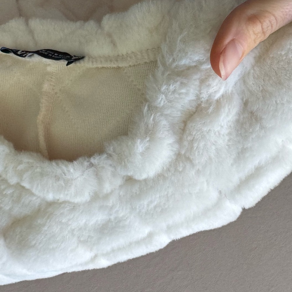 Zara Crop Quilted Faux Fur Sweater - Picture 8 of 12